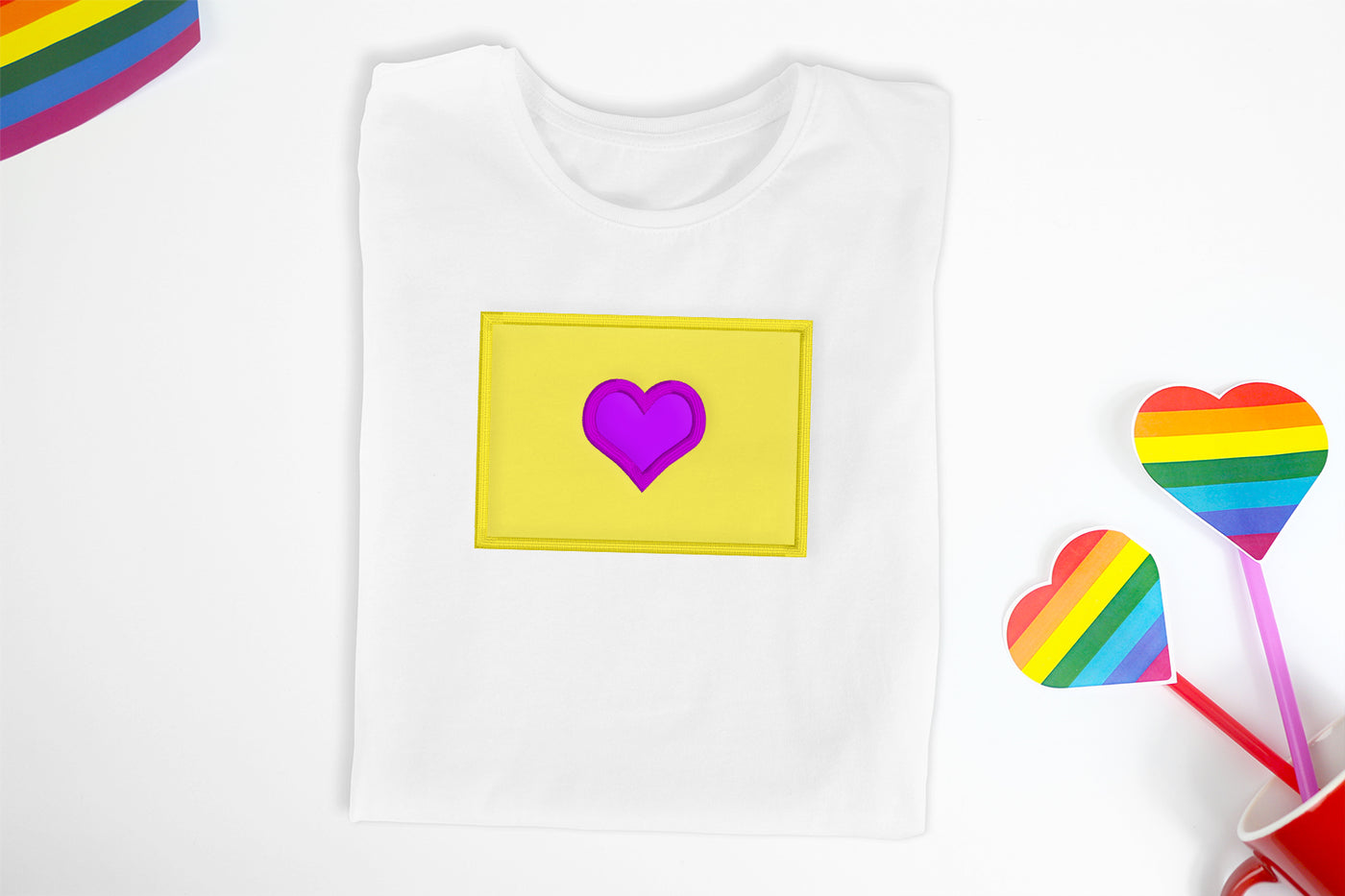 Intersex LGBT Pride Flag Love Applique Embroidery File