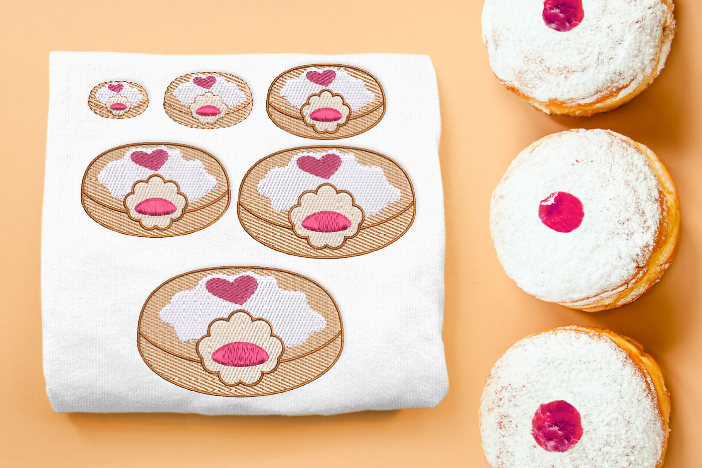Hanukkah Jelly Donut Mini Embroidery File