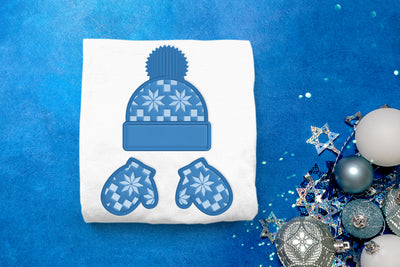 Knit Hat and Mittens Applique Embroidery