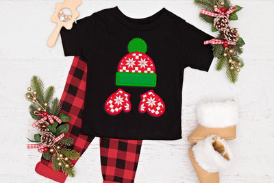 Knit Hat and Mittens Applique Embroidery