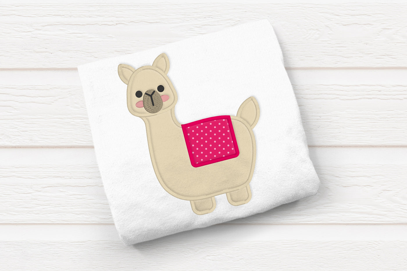 Llama with Blanket Applique Embroidery