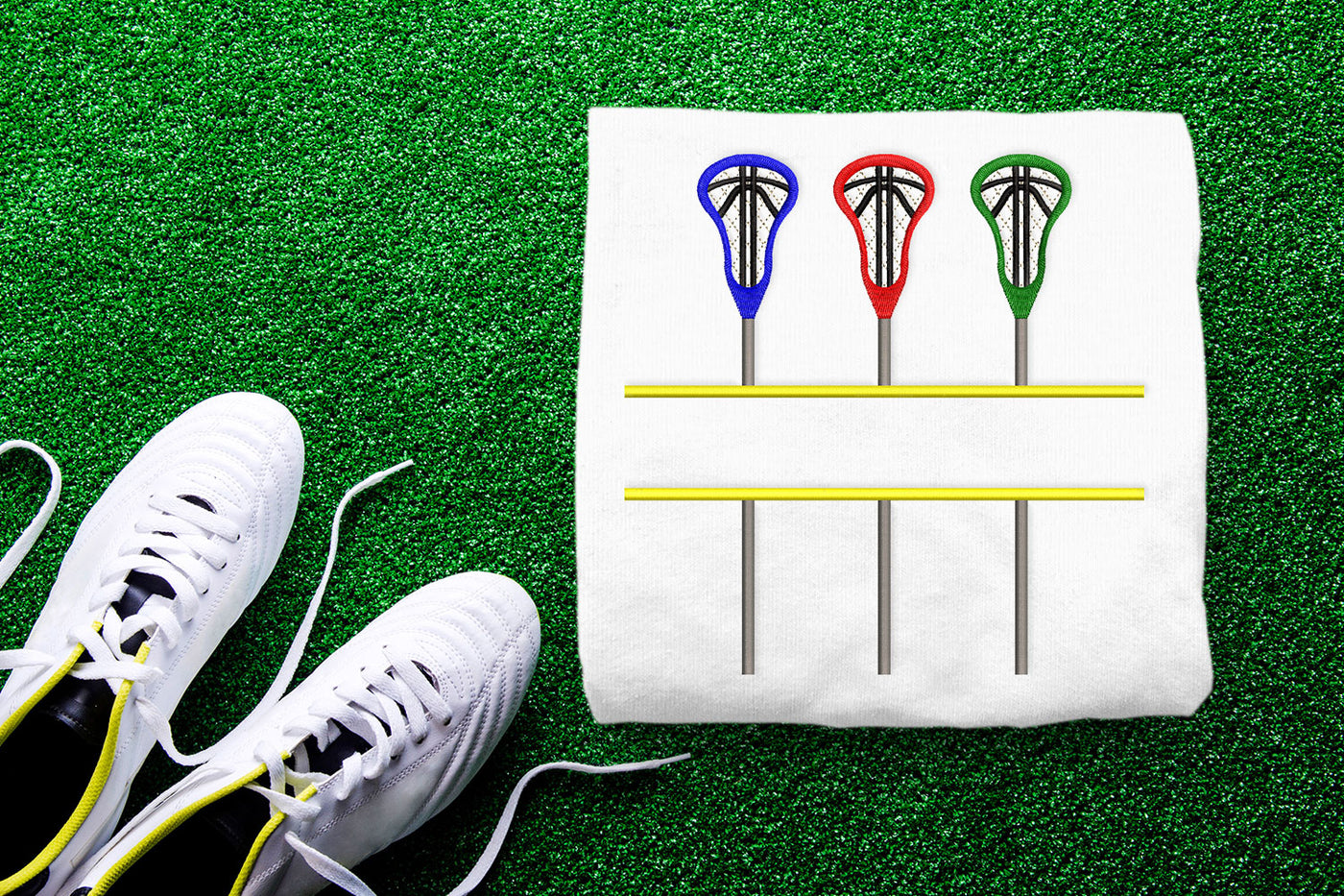 Lacrosse Stick Split Embroidery Design