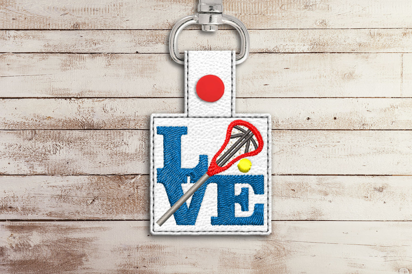Love Lacrosse ITH Key Fob Applique Embroidery