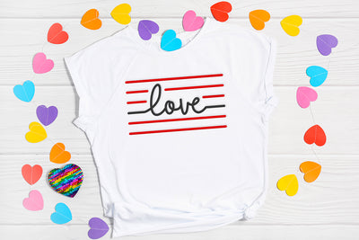 Love with Rainbow Lines Embroidery