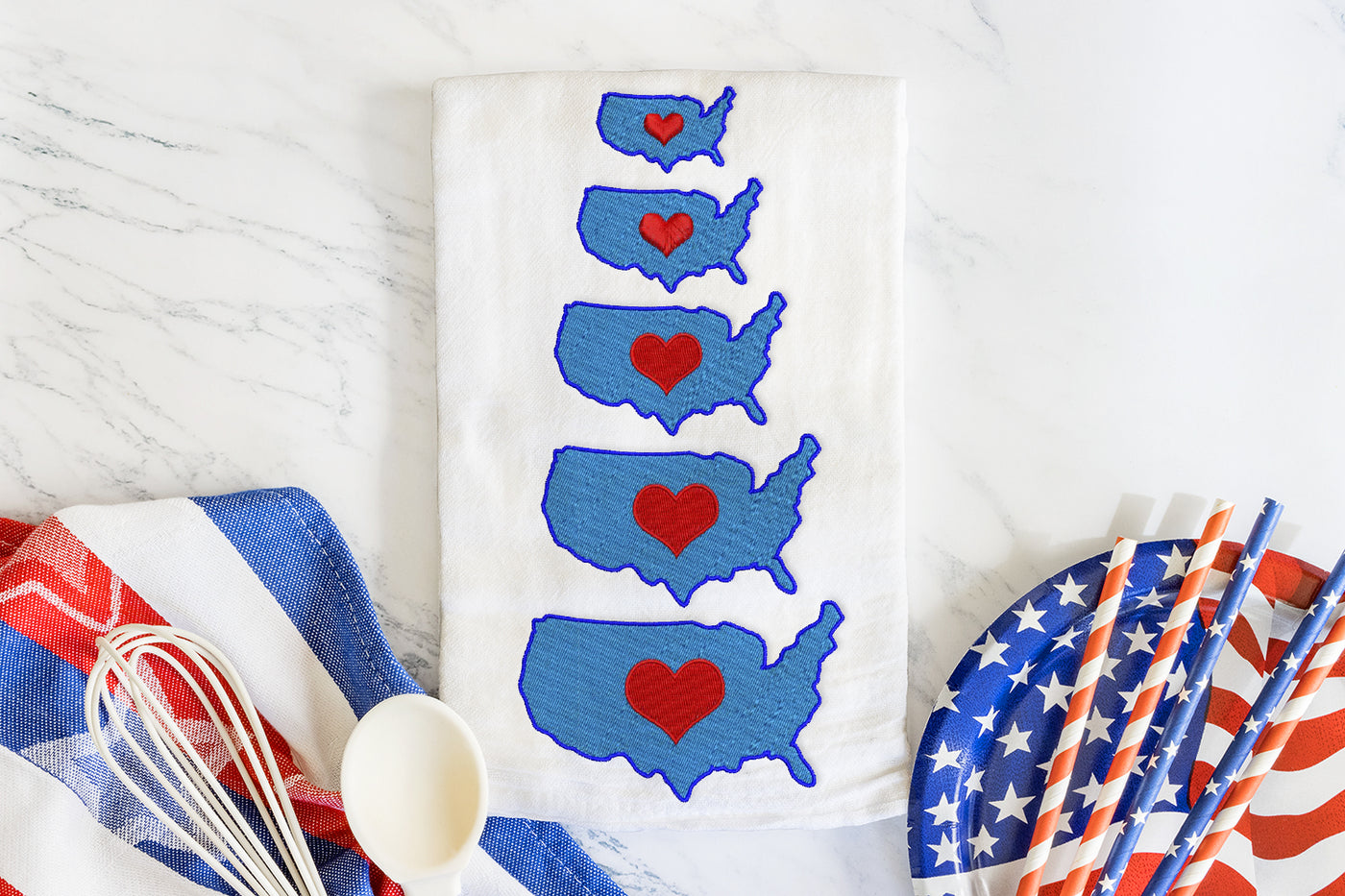 Love America Applique Embroidery File