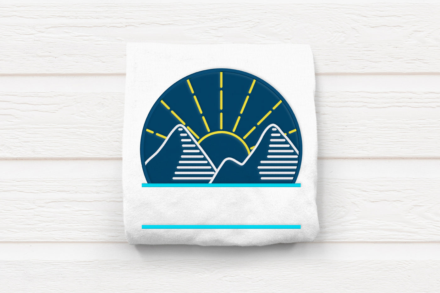 Mountain Line Art Split Applique Embroidery