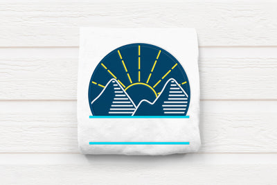 Mountain Line Art Split Applique Embroidery