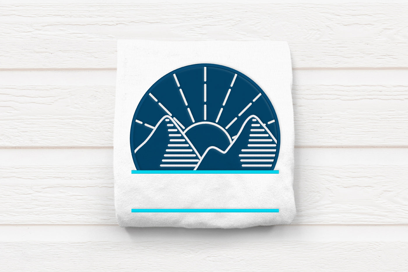 Mountain Line Art Split Applique Embroidery