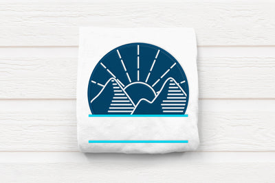 Mountain Line Art Split Applique Embroidery