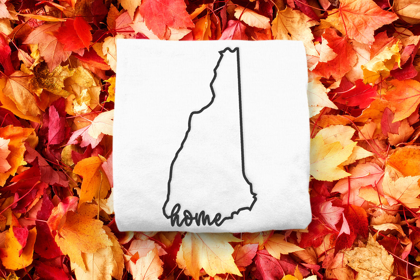 New Hampshire Home State Outline Embroidery Design