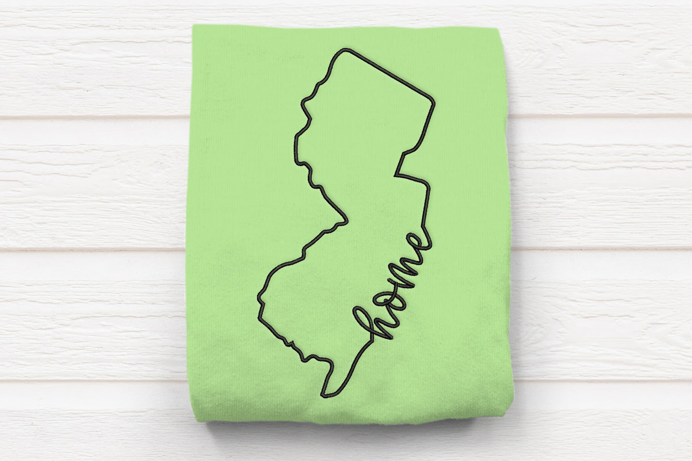 New Jersey Home State Outline Embroidery