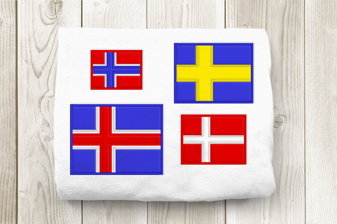 Nordic Cross Flag Applique Embroidery File