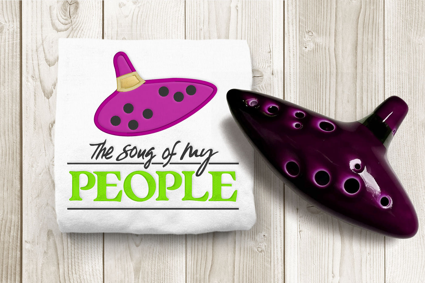 Ocarina Song of My People Applique Embroidery File