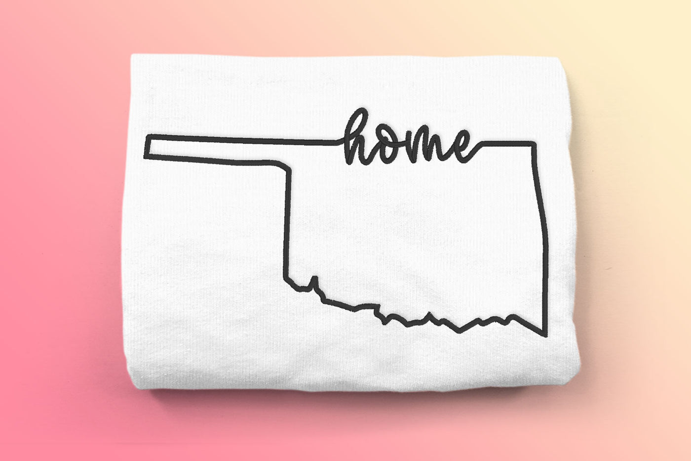 Oklahoma Home State Outline Embroidery Design