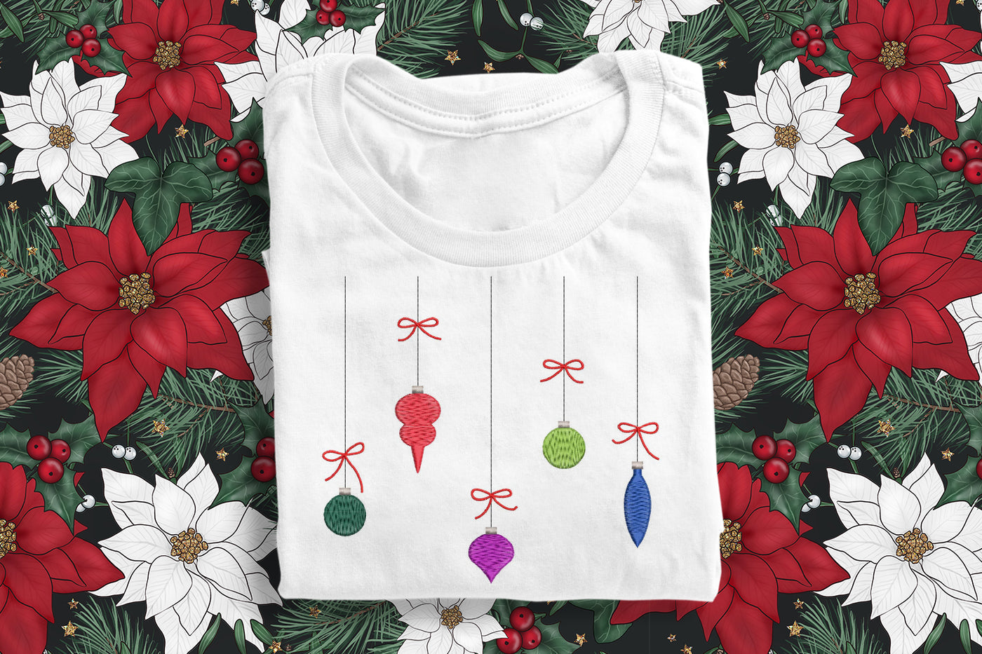 Hanging Christmas Ornaments Embroidery File