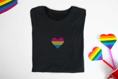 6 Color Striped Heart Mini Embroidery