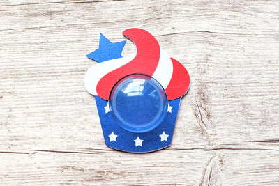 Patriotic Cupcake Candy Dome Holder SVG File