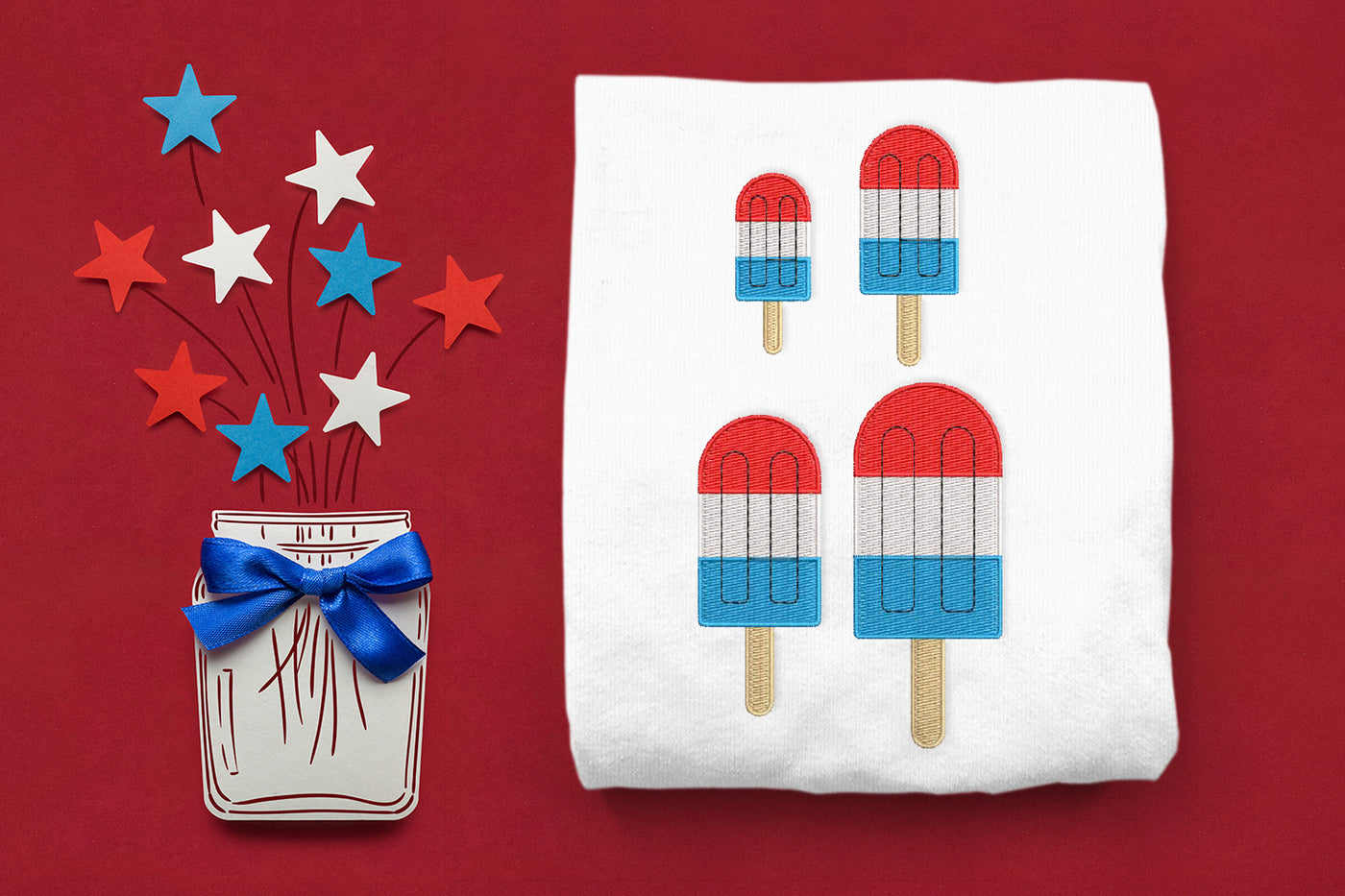 Patriotic Popsicle Mini Embroidery File