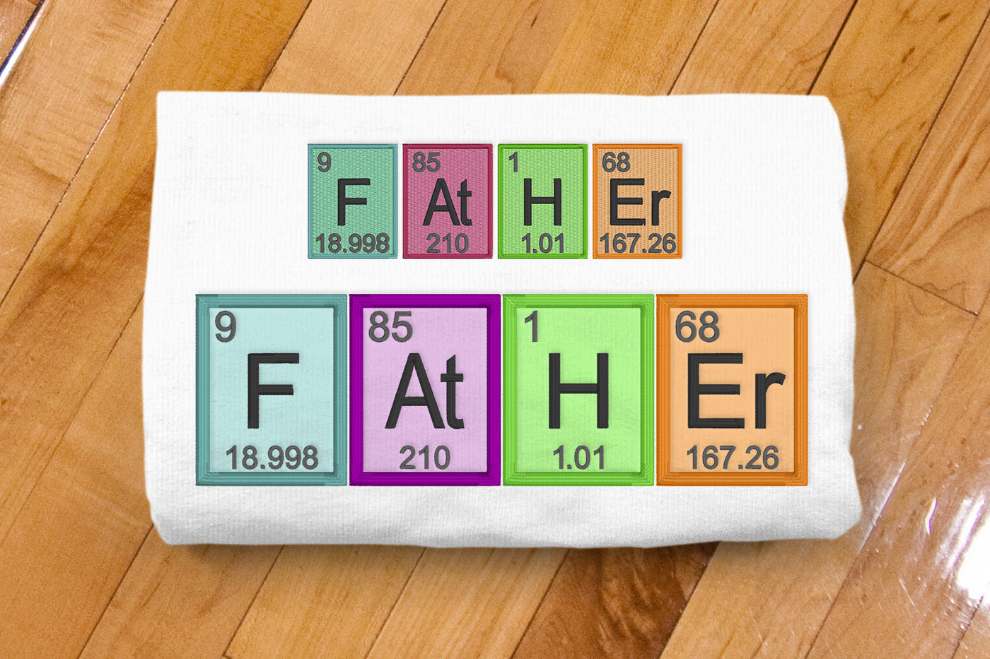 Periodic Table FATHER Applique Embroidery