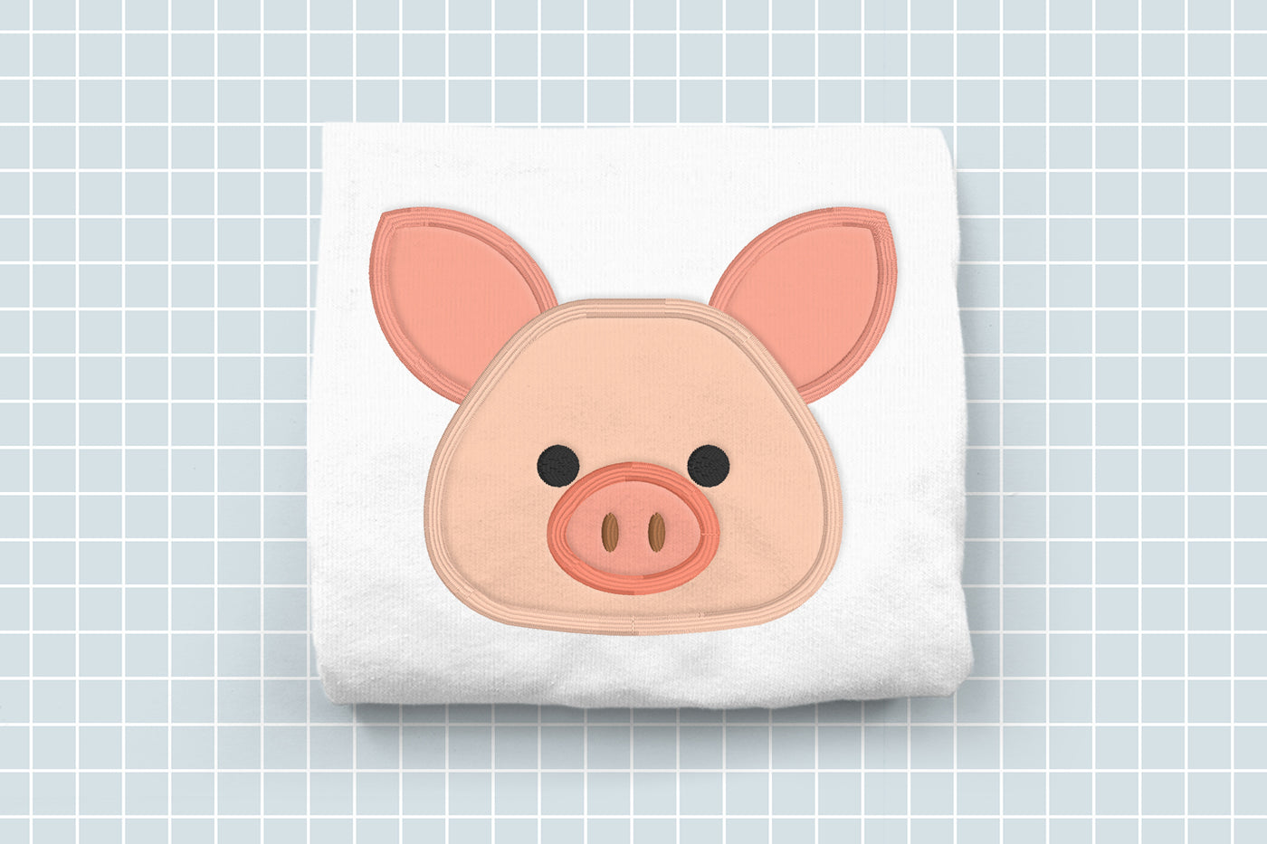 Pig Face Applique Embroidery File