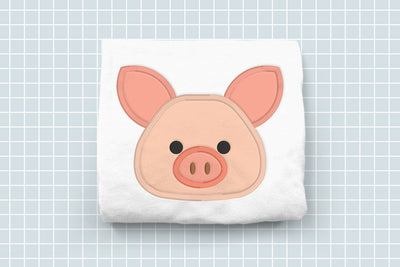 Pig Face Applique Embroidery File