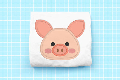 Pig Face Applique Embroidery File