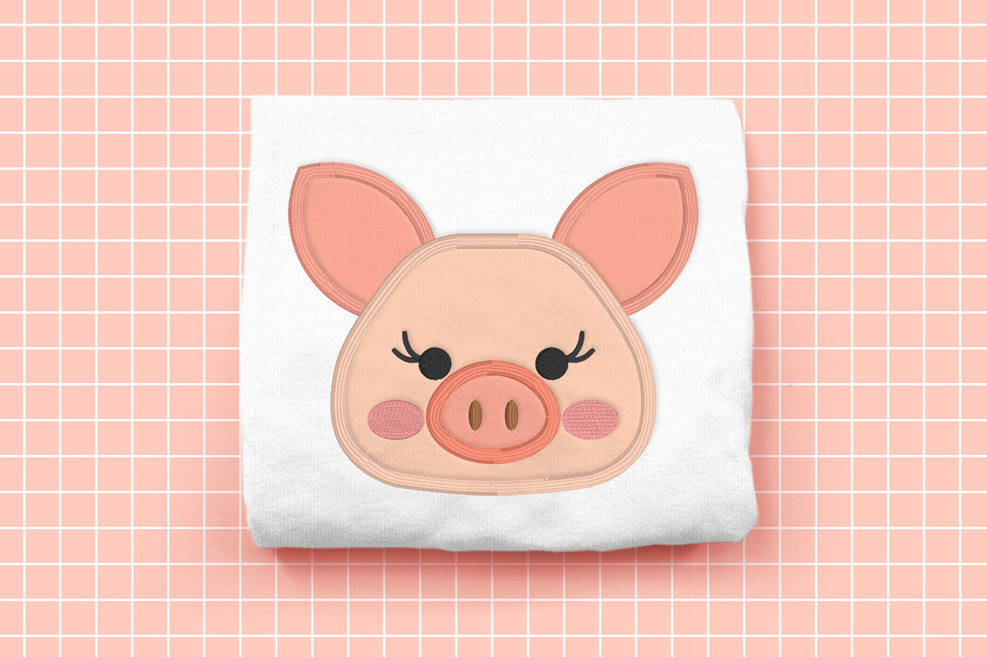 Pig Face Applique Embroidery File