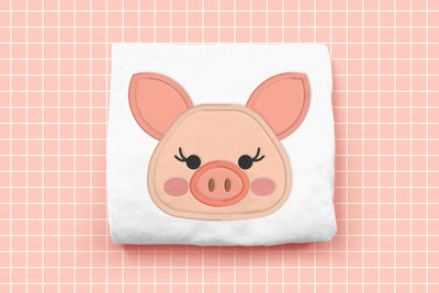 Pig Face Applique Embroidery File