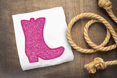 Plain Cowgirl or Cowboy Boot Applique Embroidery