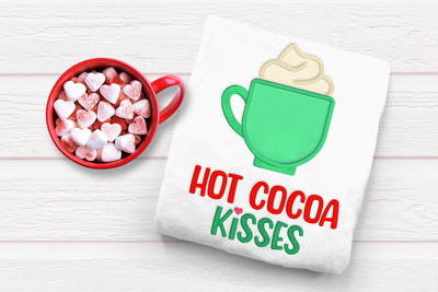 Hot Cocoa Kisses Applique Embroidery File