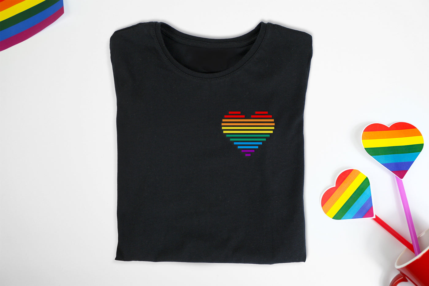 6 Color Striped Heart Mini Embroidery