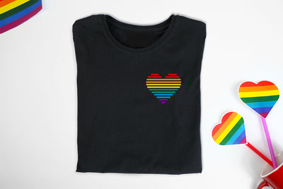 6 Color Striped Heart Mini Embroidery