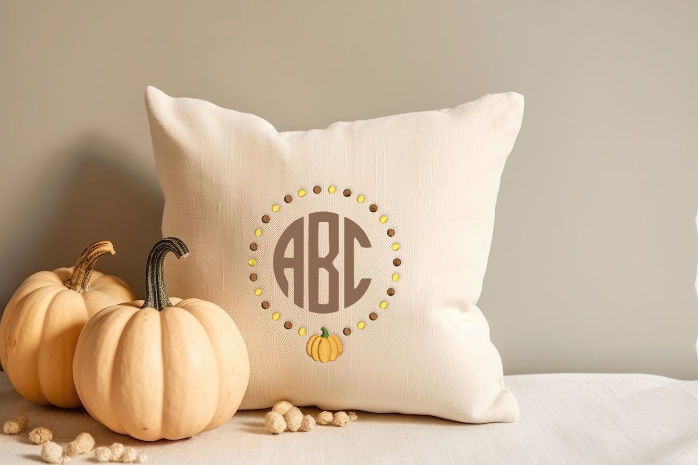 Pumpkin Monogram Frame Embroidery