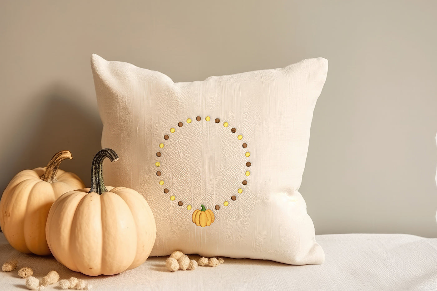 Pumpkin Monogram Frame Embroidery