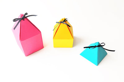 Pyramid Box with Ribbon Closure SVG