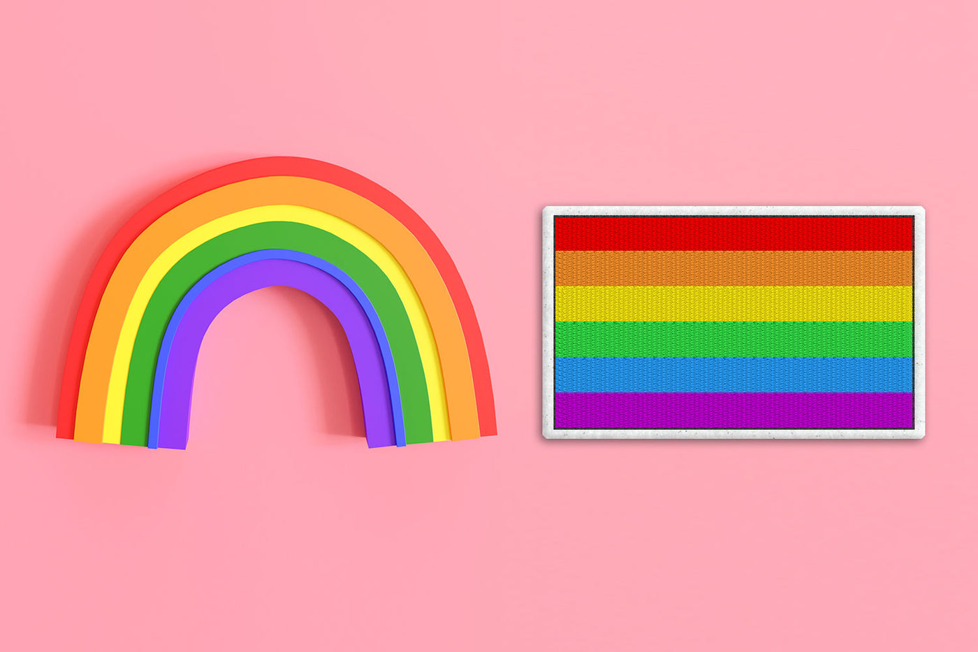 Rainbow LGBT Gay Pride Flag ITH Feltie Applique Embroidery File