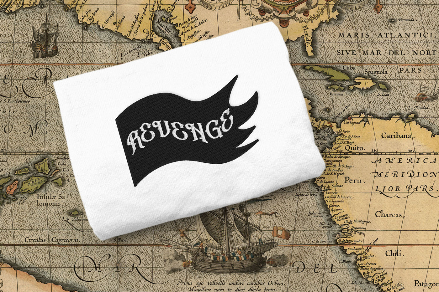 Revenge Pirate Flag Embroidery File