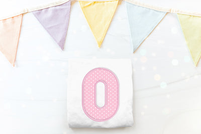 Cute Round Number 0 Applique Embroidery File