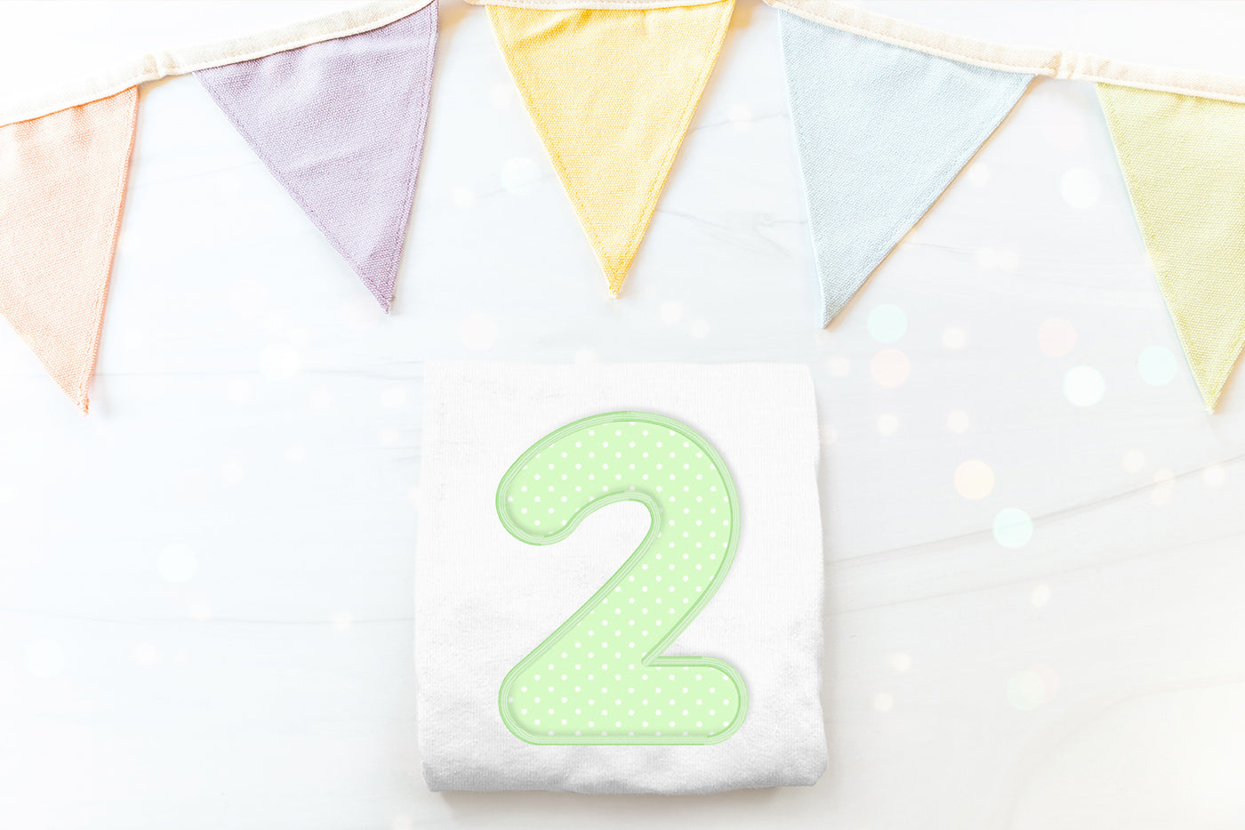 Cute Round Number 2 Applique Embroidery File