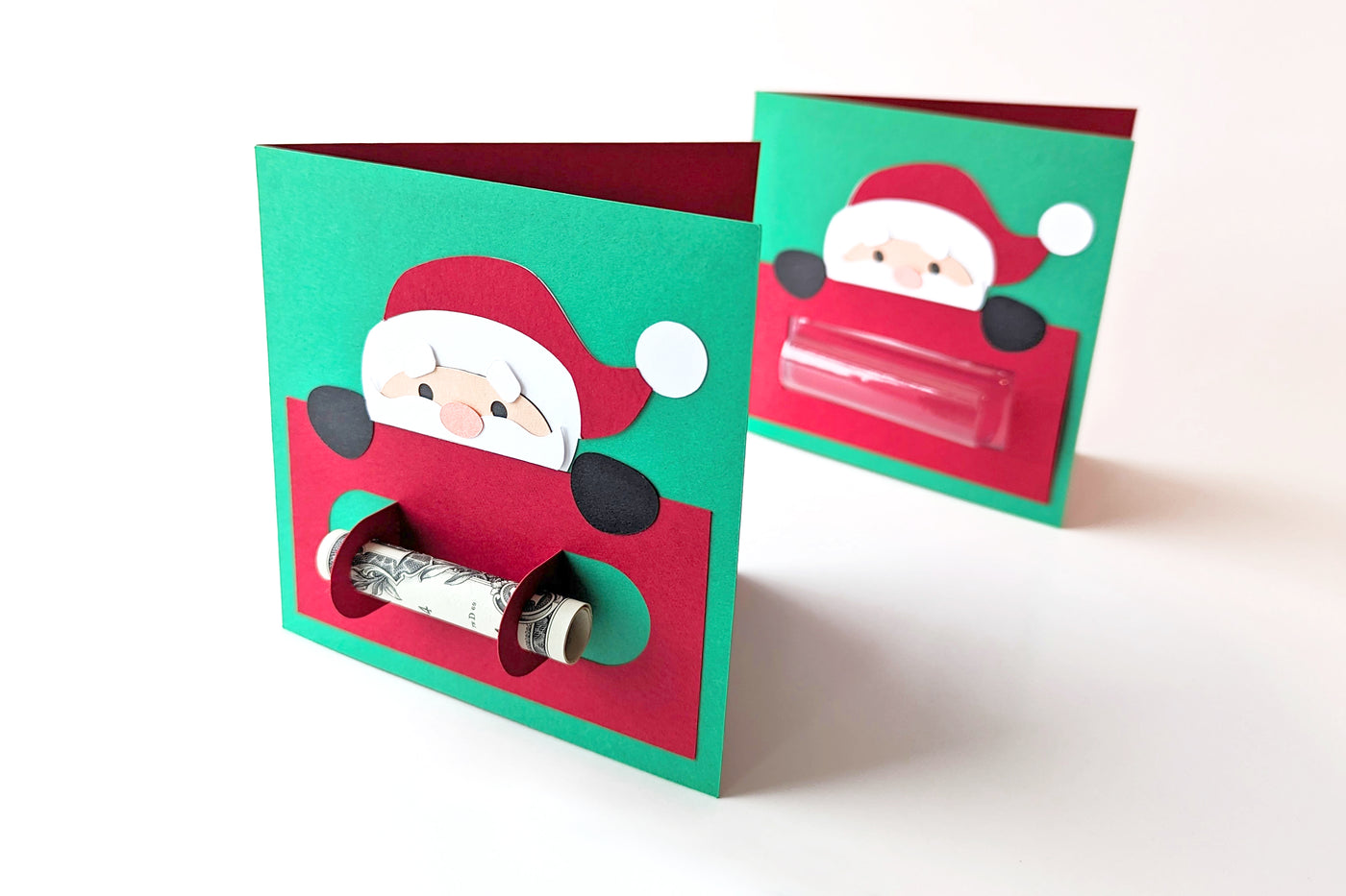 Christmas Santa Claus Money Roll Holder Card SVG