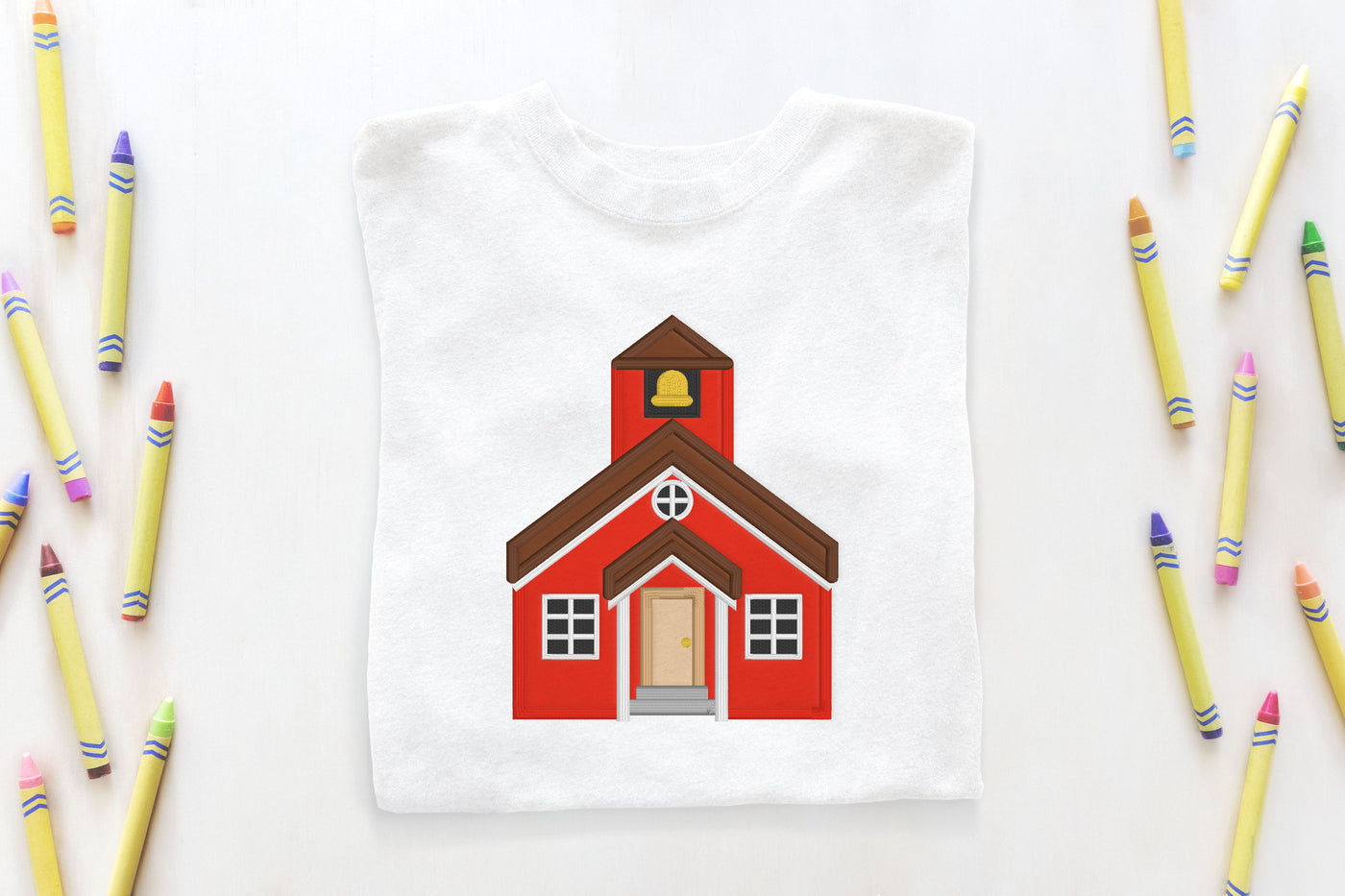 Schoolhouse Applique Embroidery File