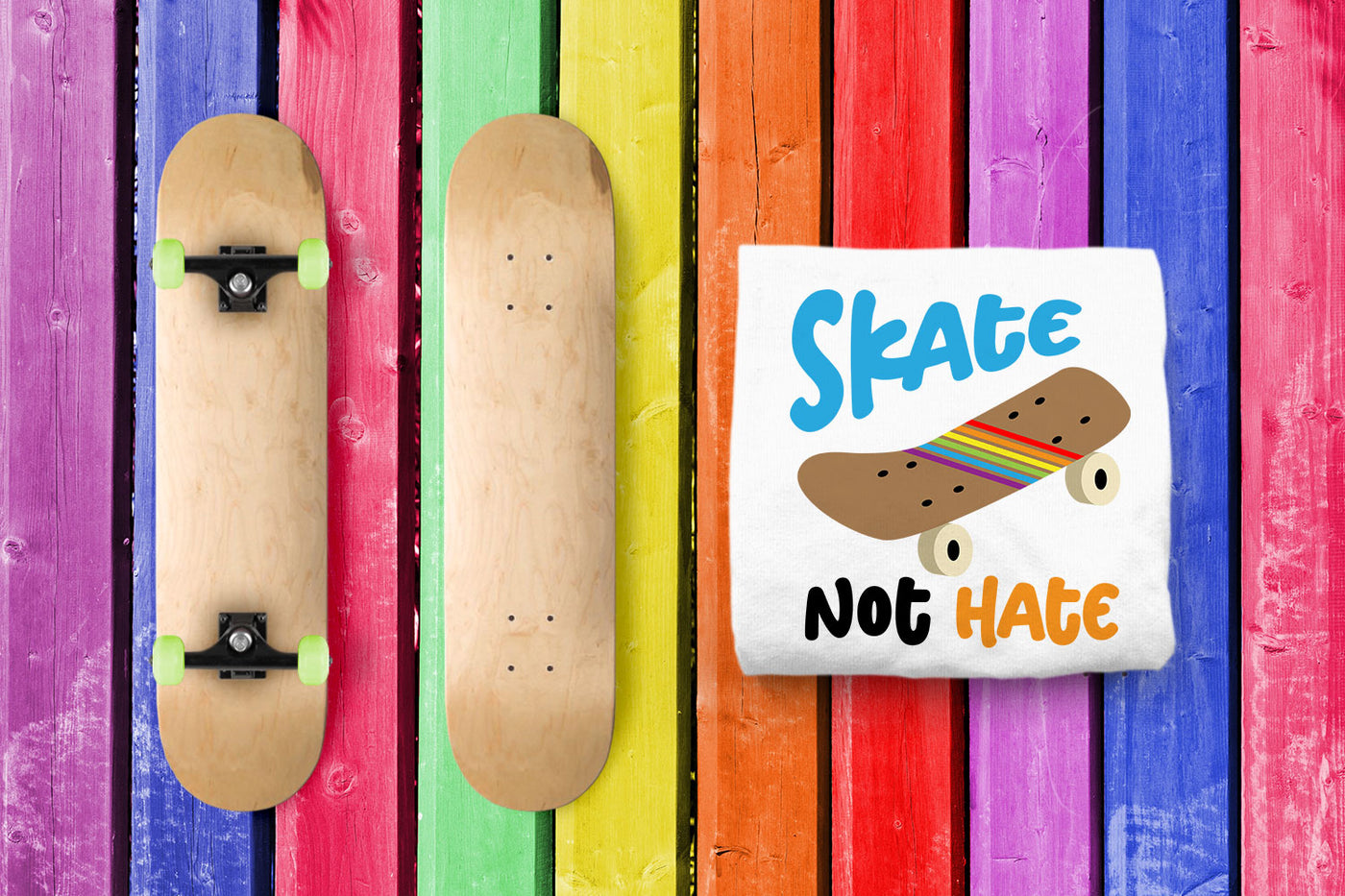 Skate Not Hate Skateboard SVG File