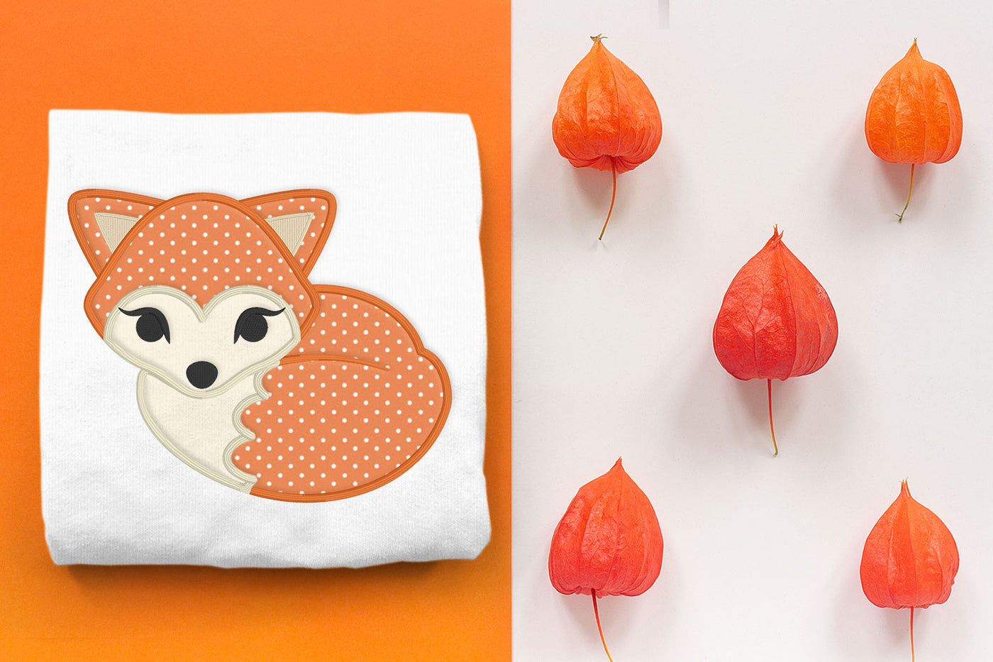 Sleeping Fox Applique Embroidery File