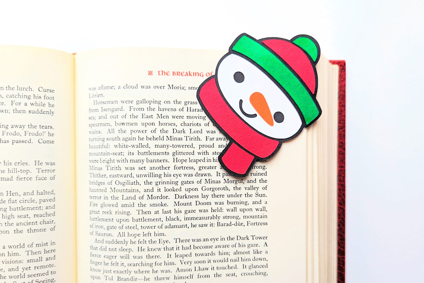 Snowman Face Papercut Corner Bookmark SVG File