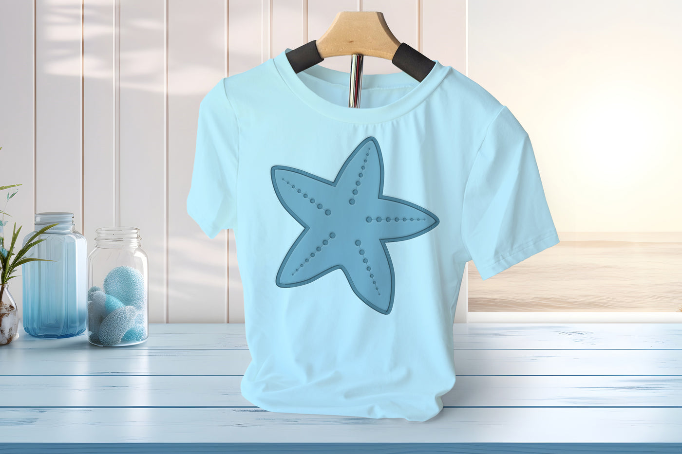 Starfish Applique Embroidery File