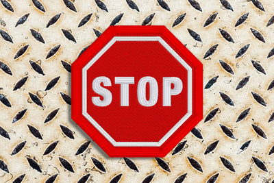 Stop Sign Octagon Patch ITH Applique Embroidery