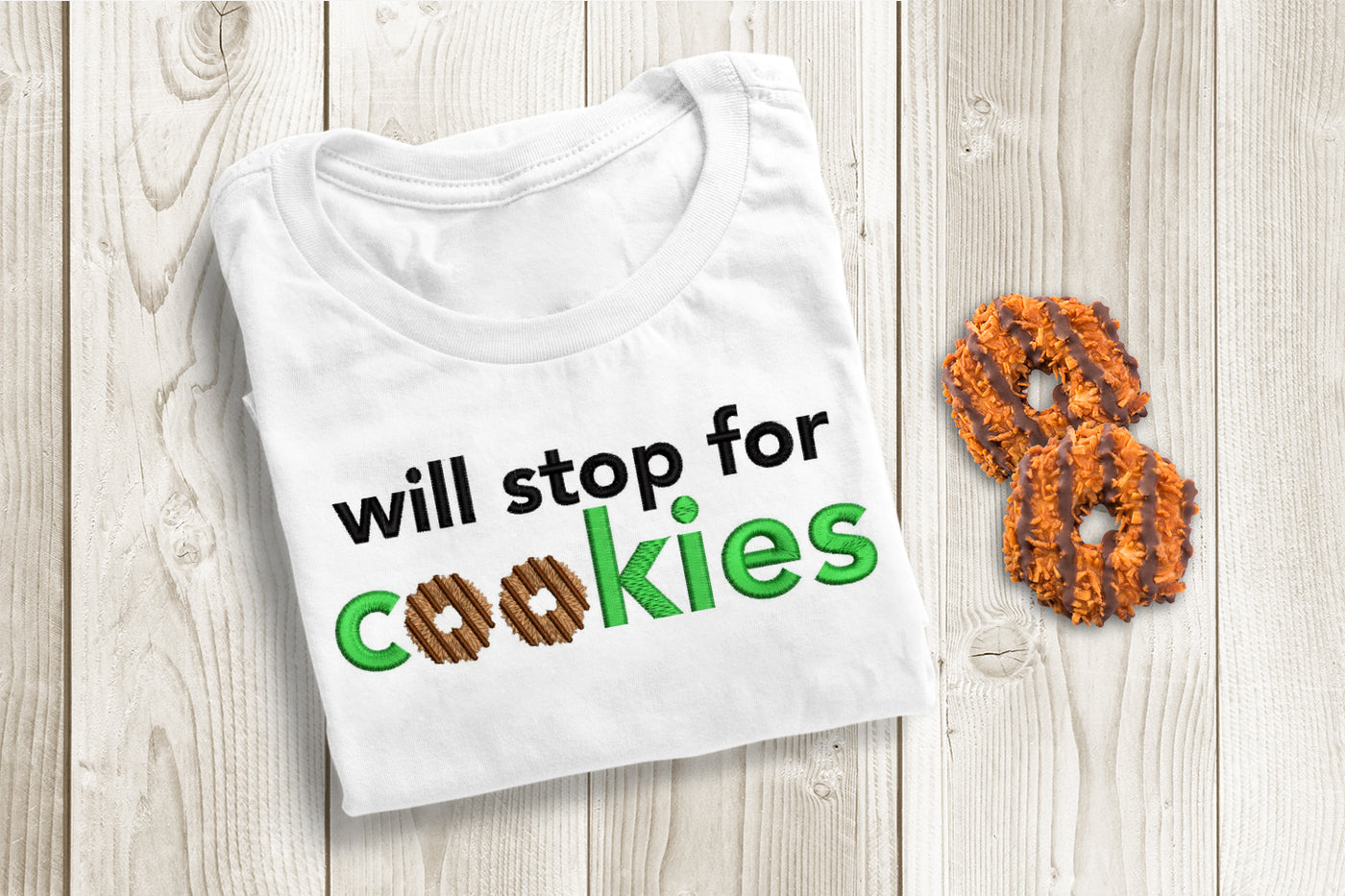 Will Stop for Cookies Embroidery