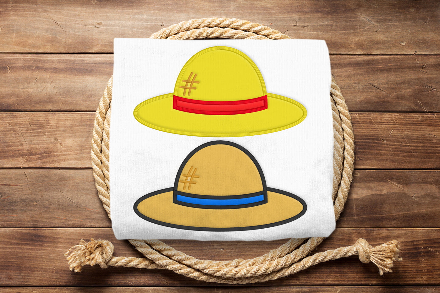 Cartoon Straw Hat Applique Embroidery