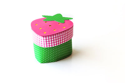 Strawberry Round Gift Box with Lid SVG Design