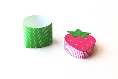 Strawberry Round Gift Box with Lid SVG Design